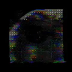 Glitchy Eye with Grid Overlay