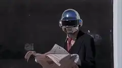 Daft Punk reading a newspaper