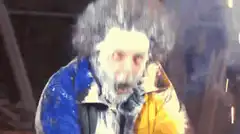 Skeleton man exploding into sparks