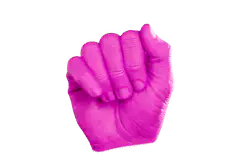 Pink hand shaka sign