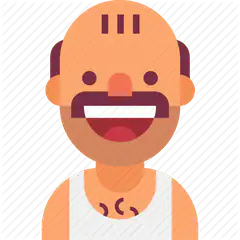 Flat design man with beard and mustache