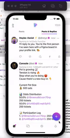 User types and posts tweet on iPhone