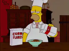 Homer Simpson's cereal explodes