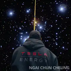 Tesla Energy hoodie against starry sky