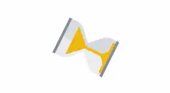 Animated hourglass with yellow sand