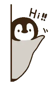Peeking penguin saying hi