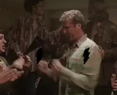 Will Ferrell dancing with lightning bolts