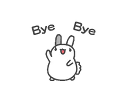 cute rabbit says bye bye