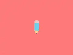Blue pencil bouncing animation
