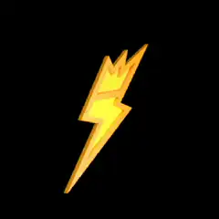 3D rotating yellow lightning bolt