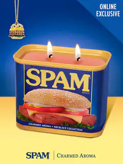 SPAM Candle and Necklace