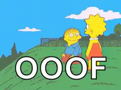 Ralph Wiggum falls over OOF