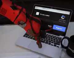 Robot arm clicks captcha