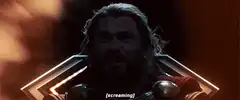 Thor screaming with flashing lights