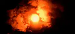 Orange sun explosion