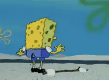 SpongeBob turns around surprised