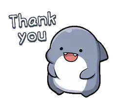 cute cartoon dolphin saying thank you