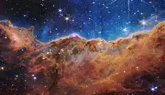 Colorful nebula with stars