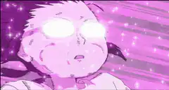 Saitama glowing purple eyes
