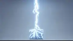 Lightning striking a block