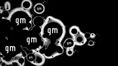 gm text in abstract bubbles