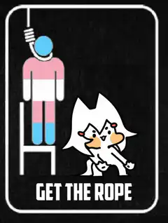Two cats get the rope for trans person