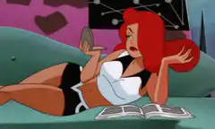 Jessica Rabbit lying on couch