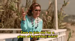 Meryl Streep breakfast wine