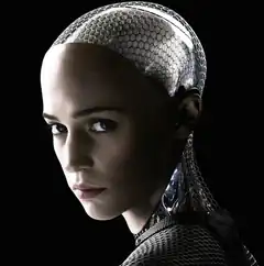 Ava robot head close-up
