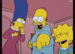 Simpsons family laughing together