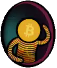 Bitcoin emoji character waving