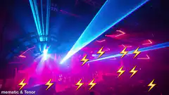 club lights with lightning bolts