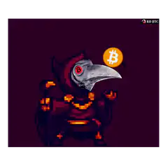 Pixel Art Plague Doctor Bitcoin Explosion