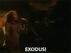 Bob Marley shouting Exodus