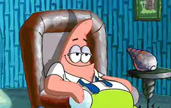 Patrick Star points and laughs