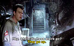 Ghostbusters stairs go up