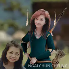 Ngai Chun Cheung as archer with floating arrows