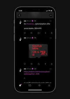 128 TB SanDisk Ultra microSDXC card on phone