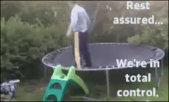 Man falls off trampoline