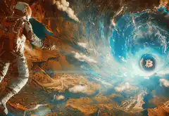 Astronaut falling into Bitcoin black hole