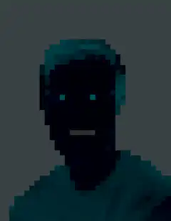pixel art face blinking