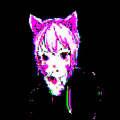 glitchy catgirl face