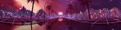 retrowave synthwave landscape animation