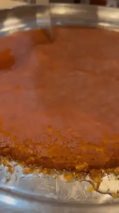 Slicing a large cake