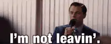 I'm not leavin' crowd cheers
