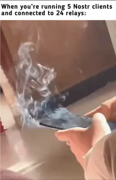 Smoking phone Nostr clients relays