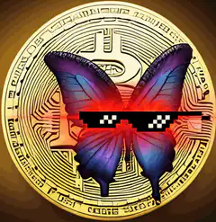 Bitcoin Butterfly with Pixel Sunglasses