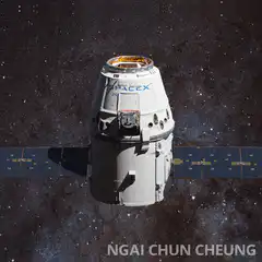 Spacex Dragon capsule rotating in space