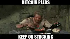 Clint Eastwood eating spaghetti Bitcoin plebs keep on stacking