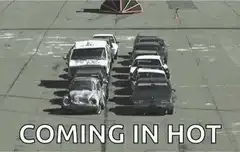 Cars crashing into a wall